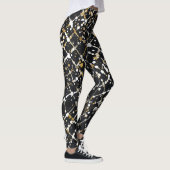 Luxury,Black Gold White Abstract Leggings (Rechts)