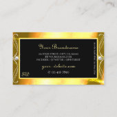 Luxury Black Golden Sparkle Jewels Monogram Verzie Visitenkarte (Rückseite)