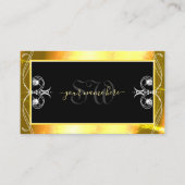 Luxury Black Golden Sparkle Jewels Monogram Verzie Visitenkarte (Vorderseite)