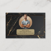 Luxury Black Holistic Wellness Coach Alcohol Ink  Visitenkarte (Rückseite)