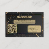 Luxury Black Holistic Wellness Coach Alcohol Ink  Visitenkarte (Vorderseite)