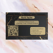 Luxury Black Holistic Wellness Coach Alcohol Ink  Visitenkarte