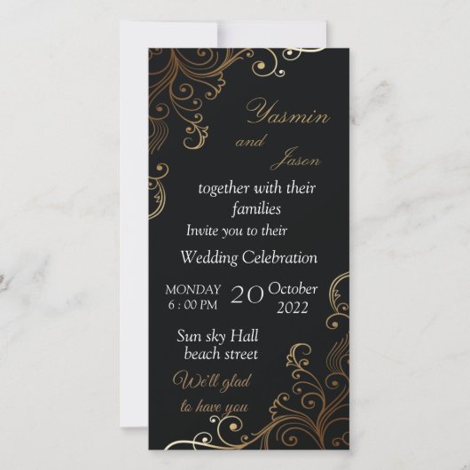 luxury  Black Invitation (Vorderseite)