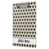 Luxury Black Ivory Floral Name Klemmbrett (Links)