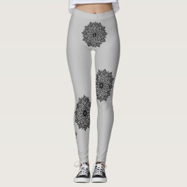 Luxury Black Mandala entwarf Leggings. Leggings