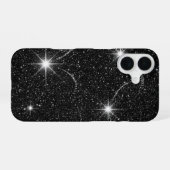 Luxury Black Night Sky Starry Sparkle iPhone 16 Ca Hülle (Rückseite (Horizontal))