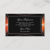Luxury Black Orange Verziert Sparkle Jewels Stilvo Visitenkarte (Rückseite)
