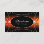 Luxury Black Orange Verziert Sparkle Jewels Stilvo Visitenkarte (Vorderseite)