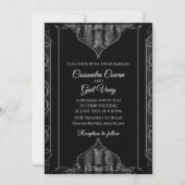 Luxury Black Wedding Einladung (Vorderseite)