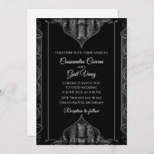 Luxury Black Wedding Einladung (Vorne/Hinten)