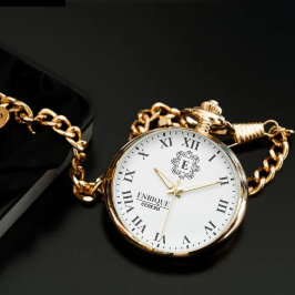 Luxury Black & White Monogram Custom Engraved Gift Armbanduhr