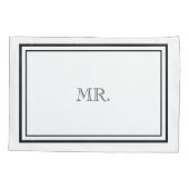 Luxury Black & White Mr & Mrs. Kissenbezug (Rückseite-Links)