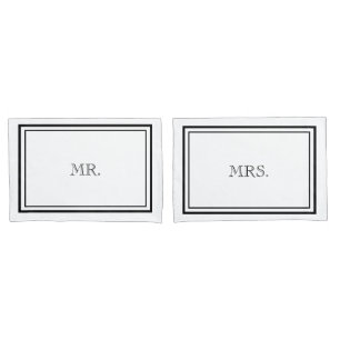 Luxury Black & White Mr & Mrs. Kissenbezug