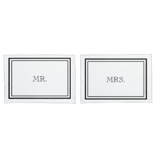 Luxury Black & White Mr & Mrs. Kissenbezug