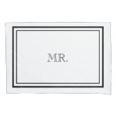 Luxury Black & White Mr & Mrs. Kissenbezug (Vorderseite-Links)