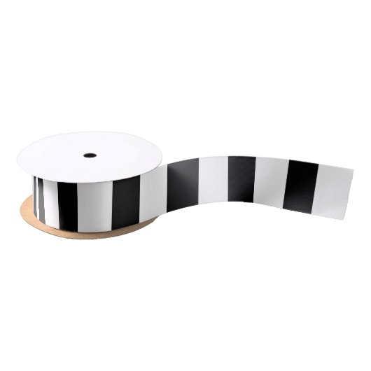 Luxury Black & White Stripes Gift Wrapping Satinband (Spule)