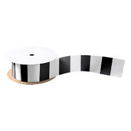 Luxury Black & White Stripes Gift Wrapping Satinband