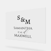 Luxury BlackWedding Monogram Acrylschild (Winkel)