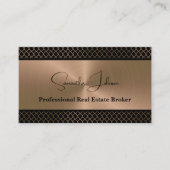 Luxury Blk Copper QR Code Real Estate Visitenkarte (Vorderseite)