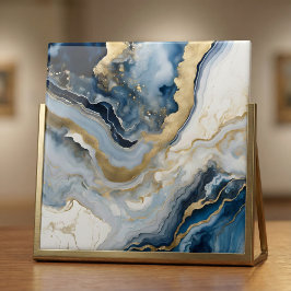 Luxury Blue and Gold Agate Geode Marble Abstract Fliese