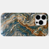 Luxury Blue and Gold Marble Swirl iPhone Case (Rückseite (Horizontal))