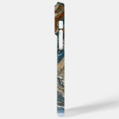 Luxury Blue and Gold Marble Swirl iPhone Case (Rückseite / Links)