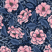 Luxury Blue and Pink Camellia Yours Truly Floral Geschenkpapier