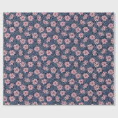 Luxury Blue and Pink Camellia Yours Truly Floral Geschenkpapier (Flach)