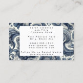Luxury Blue and White Paisley Visitenkarte (Rückseite)