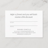 Luxury Blue Bokeh Salon Wellness-Center Kunde Empfehlungskarte (Rückseite)