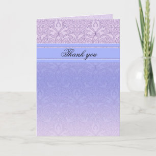 Luxury Blue Damask Vielen Dank für Ihre Karte