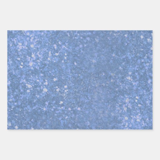 Luxury Blue Glitzer Sparkle Geschenkpapier Set (Vorderseite 3)