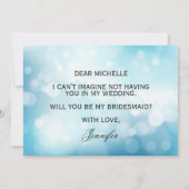 Luxury Blue Glitzer werden Sie meine Bridesmaid Einladung (Rückseite)