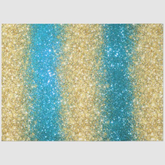 Luxury Blue Gold Glitzer Seidenpapier (Vorderseite)