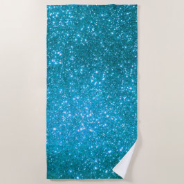 Luxury Blue Gold Glitzer Strandtuch