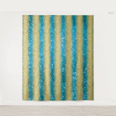 Luxury Blue Gold Glitzer Wandteppich (Vorderseite)