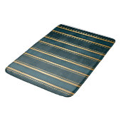Luxury Blue Green Gold Stripe Gift Wrap Pattern Badematte (Schrägansicht)