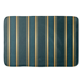 Luxury Blue Green Gold Stripe Gift Wrap Pattern Badematte