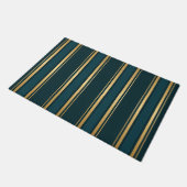 Luxury Blue Green Gold Stripe Gift Wrap Pattern Fußmatte (Schrägansicht)