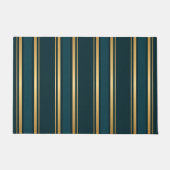Luxury Blue Green Gold Stripe Gift Wrap Pattern Fußmatte (Vorderseite)