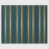 Luxury Blue Green Gold Stripe Gift Wrap Pattern Geschenkpapier (Flach)
