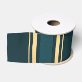 Luxury Blue Green Gold Stripe Gift Wrap Pattern Ripsband (Spule)