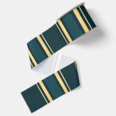 Luxury Blue Green Gold Stripe Gift Wrap Pattern Ripsband (Rückseite)