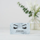 Luxury Blue Marble Eyelash Brow Bar beruflich Visitenkarte (Stehend Vorderseite)
