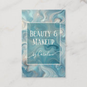 Luxury Blue Marble Makeup Artist & Hair Stylist Visitenkarte (Vorderseite)