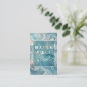 Luxury Blue Marble Makeup Artist & Hair Stylist Visitenkarte (Stehend Vorderseite)