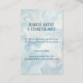 Luxury Blue Marble Makeup Artist & Hair Stylist Visitenkarte (Rückseite)