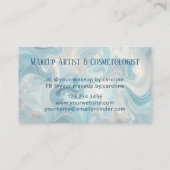 Luxury Blue Marble Makeup Artist & Hair Stylist Visitenkarte (Rückseite)