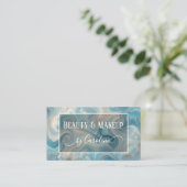 Luxury Blue Marble Makeup Artist & Hair Stylist Visitenkarte (Stehend Vorderseite)
