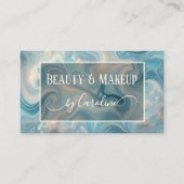 Luxury Blue Marble Makeup Artist & Hair Stylist Visitenkarte (Vorderseite)